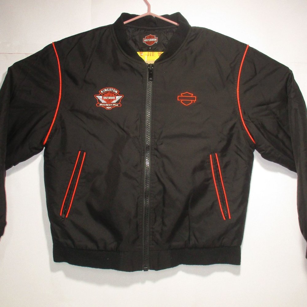 HARLEY DAVIDSON Full Zip Men's Black Lightweight Jacket, Windbreaker Size S